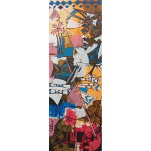 Ashkal, 12 x 36 Inch, Acrylic on Canvas, Figurative Painting, AC-ASH-323